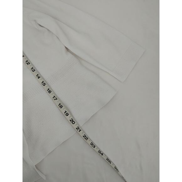 89th + Madison White Rib Open Front Cardigan Women's M - Picture 7 of 7